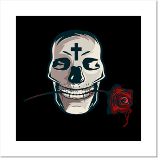 Skull flower Posters and Art